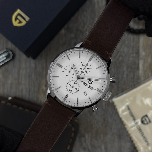 Годинник наручний Pagani Design PD-2720 Silver-White--Brown