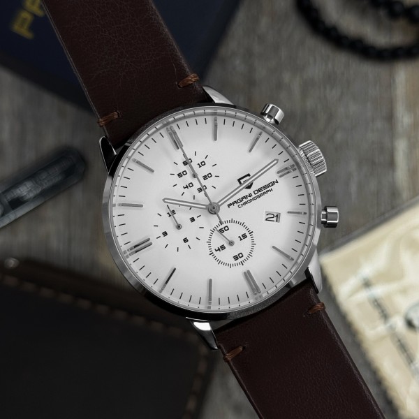 Годинник наручний Pagani Design PD-2720 Silver-White--Brown