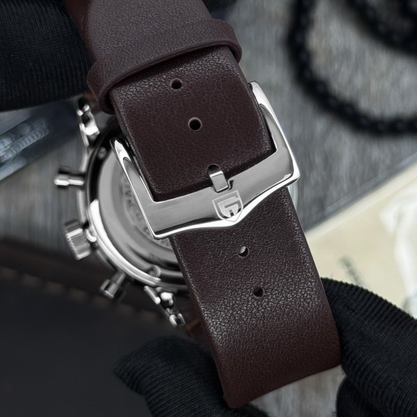 Годинник наручний Pagani Design PD-2720 Silver-White--Brown