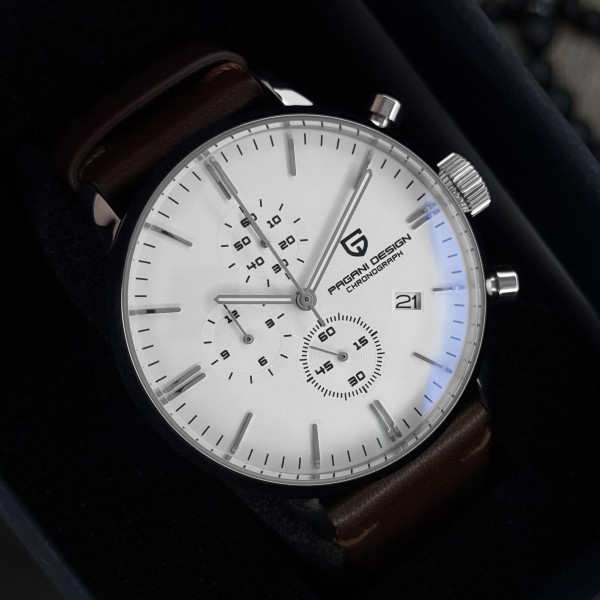 Годинник наручний Pagani Design PD-2720 Silver-White--Brown