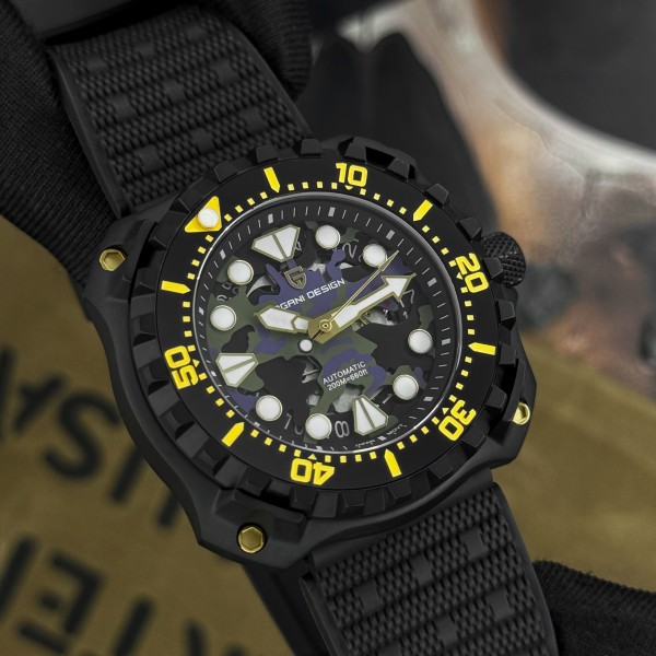 Годинник наручний Pagani Design PD-YN009 Black-Camo Blue