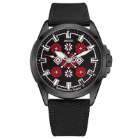 Awarder Embroidery Black-Red Black Battery 10ATM