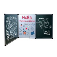 Дошка для крейди - 125х400 см. Поверхня - комбінована. крейда/маркер