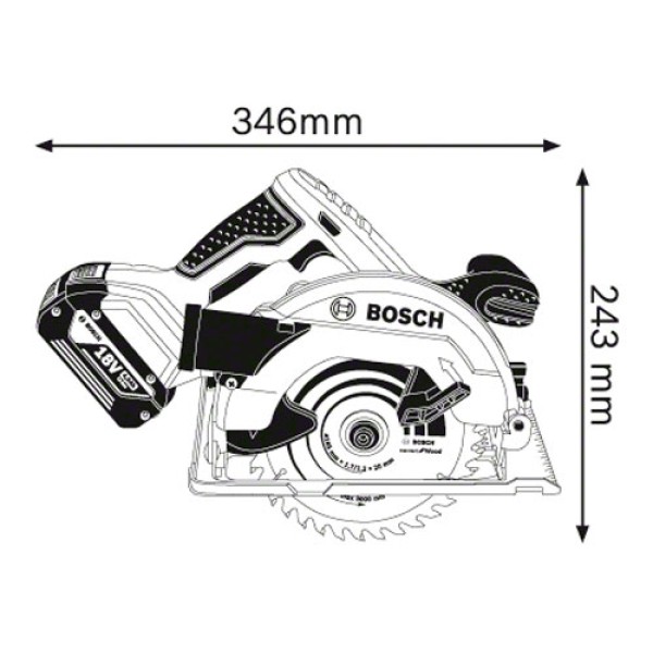 Акумуляторна циркулярна пила Bosch GKS 18V-57 G Professional