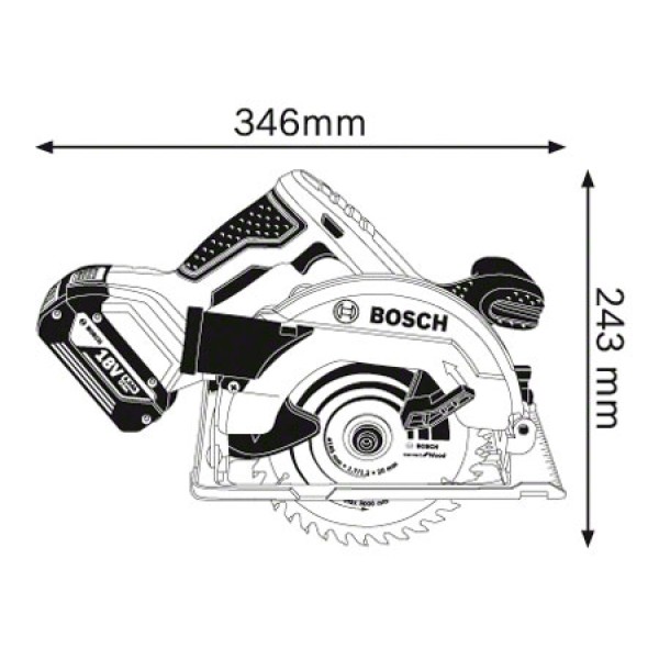 Акумуляторна циркулярна пила Bosch GKS 18V-57 Professional Solo