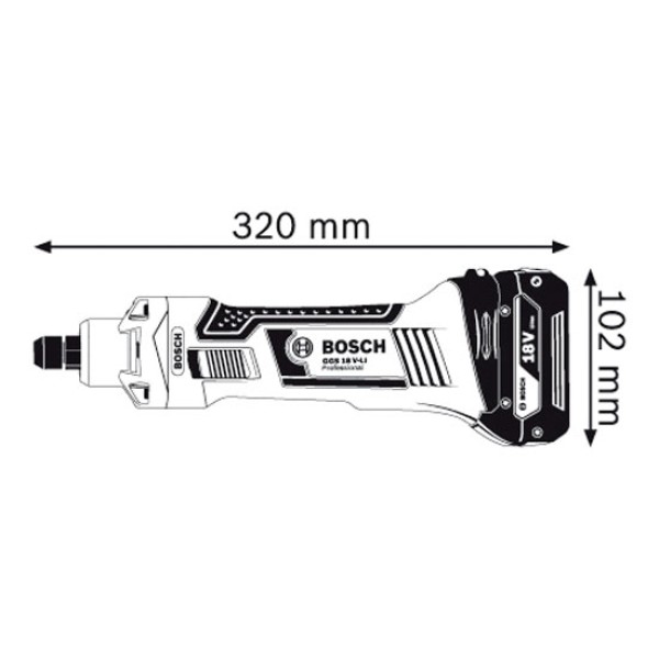 Акумуляторна пряма шліфмашина Bosch GGS 18 V-LI Professional Solo