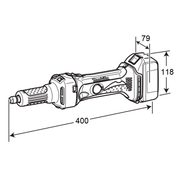 Аккумуляторная прямая шлифмашина Makita DGD 800 RFE
