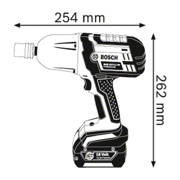 Акумуляторний ударний гайкокрут Bosch GDS 18 V-LI HT Professional Solo