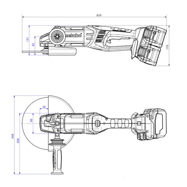 Аккумуляторная болгарка Metabo WPB 36-18 LTX BL 230
