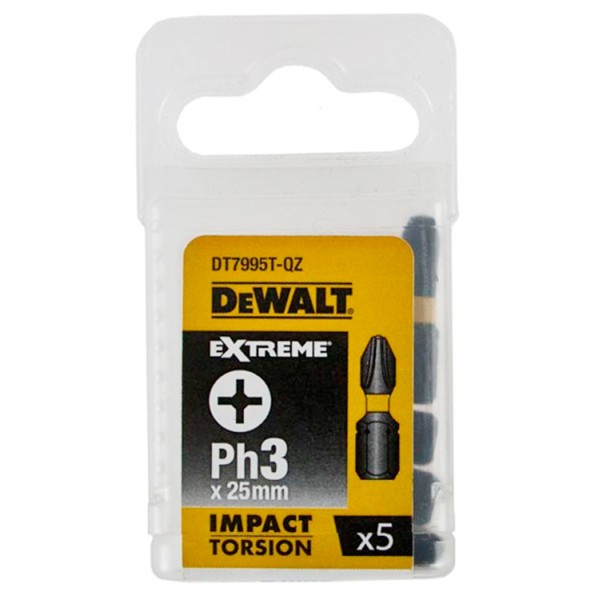 Бита IMPACT TORSION EXTREME Ph3 DeWALT 25 мм, 5 шт