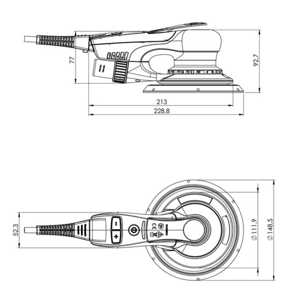 Эксцентриковая шлифмашина Metabo SXE 150-5.0 BL в кейсе MetaBox