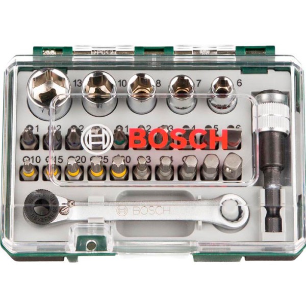 Набір біт Bosch, 27 шт + ключ-тріскачка