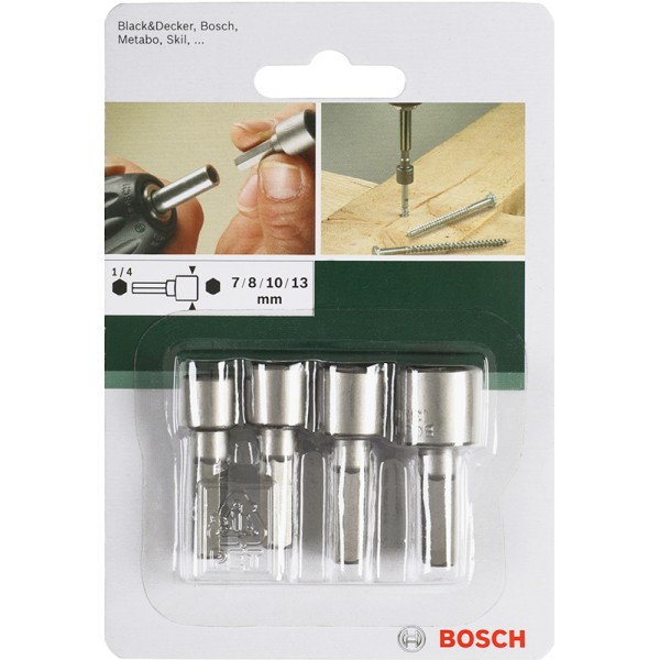 Набір торцевих головок Bosch, 7,8,10,13 мм