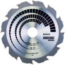 Пильный диск Bosch Construct Wood 190×30×2,6, 12 зубов
