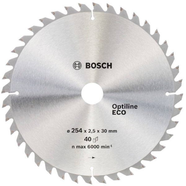 Пильний диск Bosch Optiline Eco 254×2,5×30 мм, 40 зубів