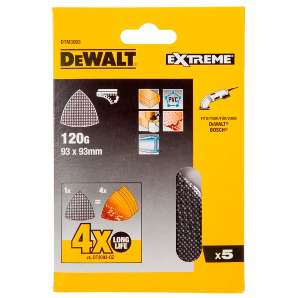 Шлифлисты DeWALT EXTREME DTM3093 K120, 5 шт