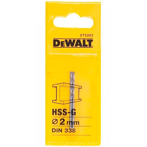 Cвердлo по металу HSS-G DeWalt 2×24×49 мм, 2 шт