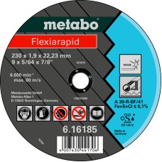 Отрезной круг Metabo Flexiarapid Inox TF 41, 230x1,9x22,23 мм, прямой