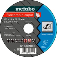 Отрезной круг Metabo Flexiamant Super TF 41, 125x1,6x22,23 мм, прямой