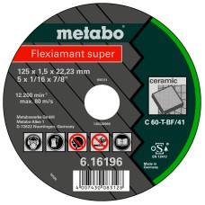Отрезной круг Metabo Flexiamant Super TF41, керамика, 125x1,5x22,2 мм