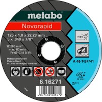 Отрезной круг Metabo Novorapid Inox TF 41, 125x1x22,23 мм, прямой