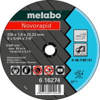 Отрезной круг Metabo Novorapid Inox TF 41, 230x1,9x22,23 мм, прямой