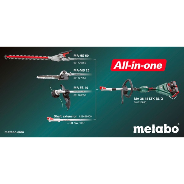 Подовжувач хвостовика садової багатофункціональної системи Metabo MA 36-18 LTX BL Q