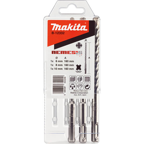 Набір бурів Makita SDS-Plus Nemesis, 3 шт