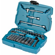 Набор торцевых головок с трещоткой 1/4'' Makita в кейсе, 34 шт