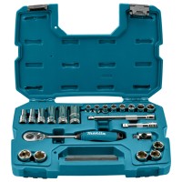 Набор торцевых головок с трещоткой 3/8'' Makita в кейсе, 23 шт