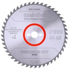Пильный диск Metabo Precision cut wood - professional, 300x30, Z48 WZ 15°