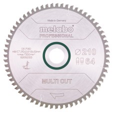 Пильный диск Metabo Multi cut - professional, 210x30, Z64 FZ/TZ, 5°neg