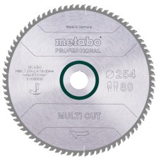 Пильный диск Metabo Multi cut - professional, 254x30, Z80 FZ/TZ, 5°