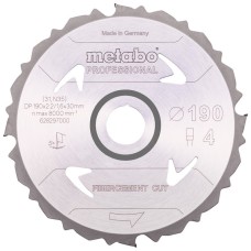 Пильный диск Metabo Fibercement cut — professional, 190x30 Z4 PCD FZ 5°