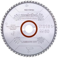 Пильный диск Metabo Laminate cut - professional, 216x30 Z60 FZ/TZ 0°