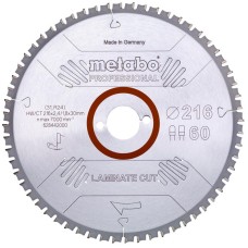 Пильный диск Metabo Laminate cut - professional, 216x30 Z60 FZ/TZ 0°
