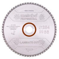 Пильный диск Metabo Laminate cut - professional, 254x30 Z66 FZ/TZ 0°