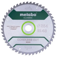 Пильный диск Metabo Cordless cut wood - classic, 254x30 Z48 WZ 5°