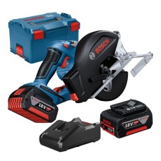 Акумуляторна циркулярна пила Bosch GKM 18V-50 Professional, 2 акб GBA 18V 5.0Ah, з/п