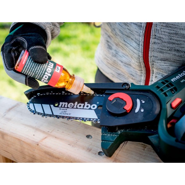 Аккумуляторная цепная пила Metabo MS 18 LTX 15 SET, без акб, с телескопической ручкой