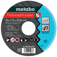 Отрезной круг по нержавейке Metabo Flexiarapid super 115x1,2x22,23 мм Inox, TF 41