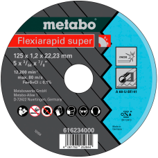 Отрезной круг по нержавейке Metabo Flexiarapid super 125x1,2x22,23 мм Inox, TF 41