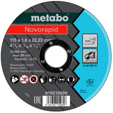 Отрезной круг Metabo Novorapid 115x1,6x22,23 Inox, TF 41