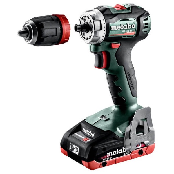 Аккумуляторная дрель-шуруповерт Metabo BS 18 L BL Q, с 2 акб LiHD 4 Ah, з/у ASC 55, в кейсе MetaBox 145