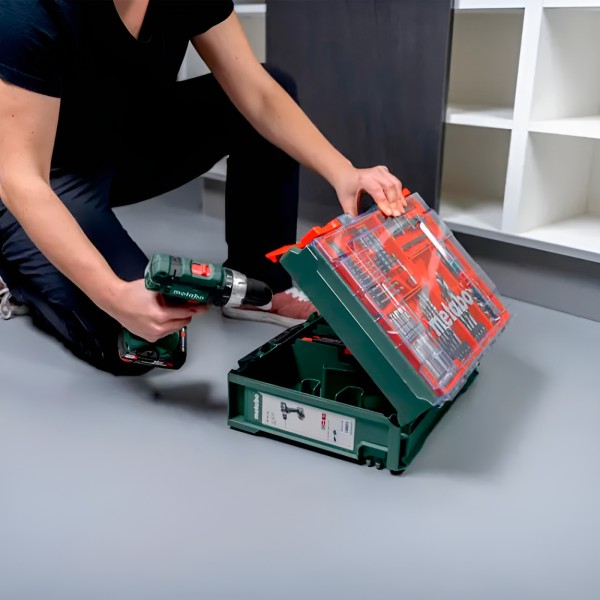 Аккумуляторная ударная дрель Metabo SB 18 Set, 2 акб Li-Power 18 V 2 Ah и з/у SC 30, комплект 78 шт