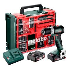 Аккумуляторная дрель-шуруповерт Metabo BS 18 L BL, 2 акб Li-Power 18 V 2 Ah и з/у SC 30, комплект 74 шт