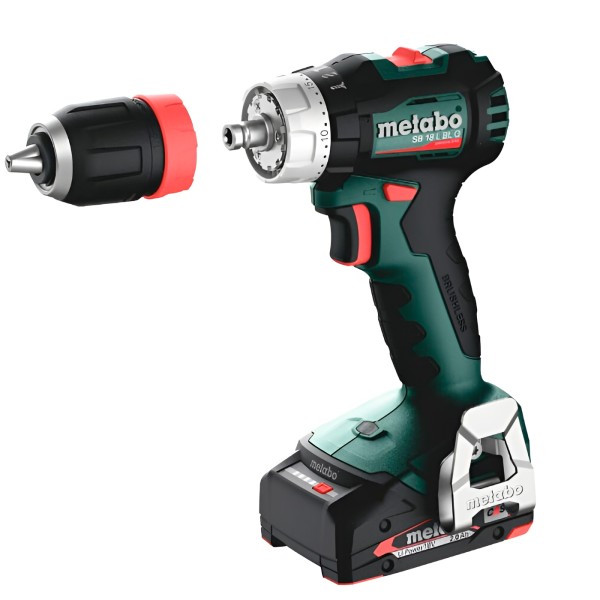 Аккумуляторная ударная дрель-шуруповерт Metabo BS 18 L BL, 2 акб Li-Power 18 V 2 Ah та з/п SC 30