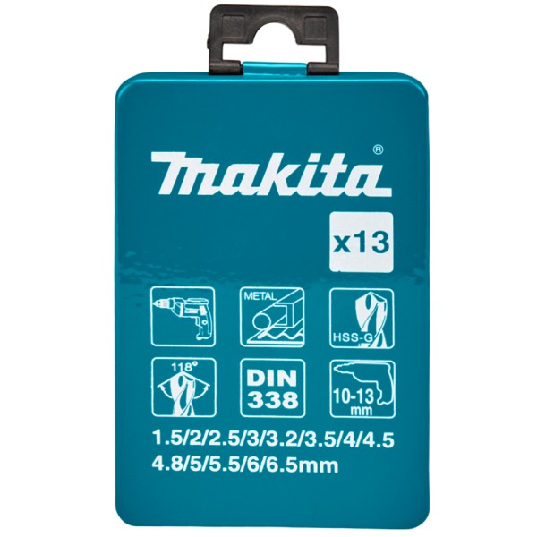 Набор сверл Makita HSS-G по металлу 1-6,5 мм, 13 шт