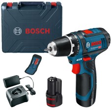 Аккумуляторная дрель-шуруповерт Bosch GSR 12V-15 Professional, 2хGBA 12V 2.0Ah, з/у GAL 12V-20, набор 10 бит