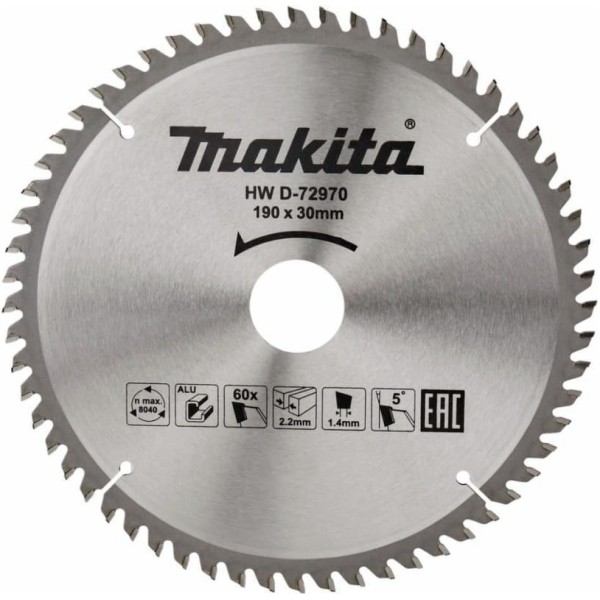 Диск Makita ТСТ для алюминия 190x30 мм, 60T